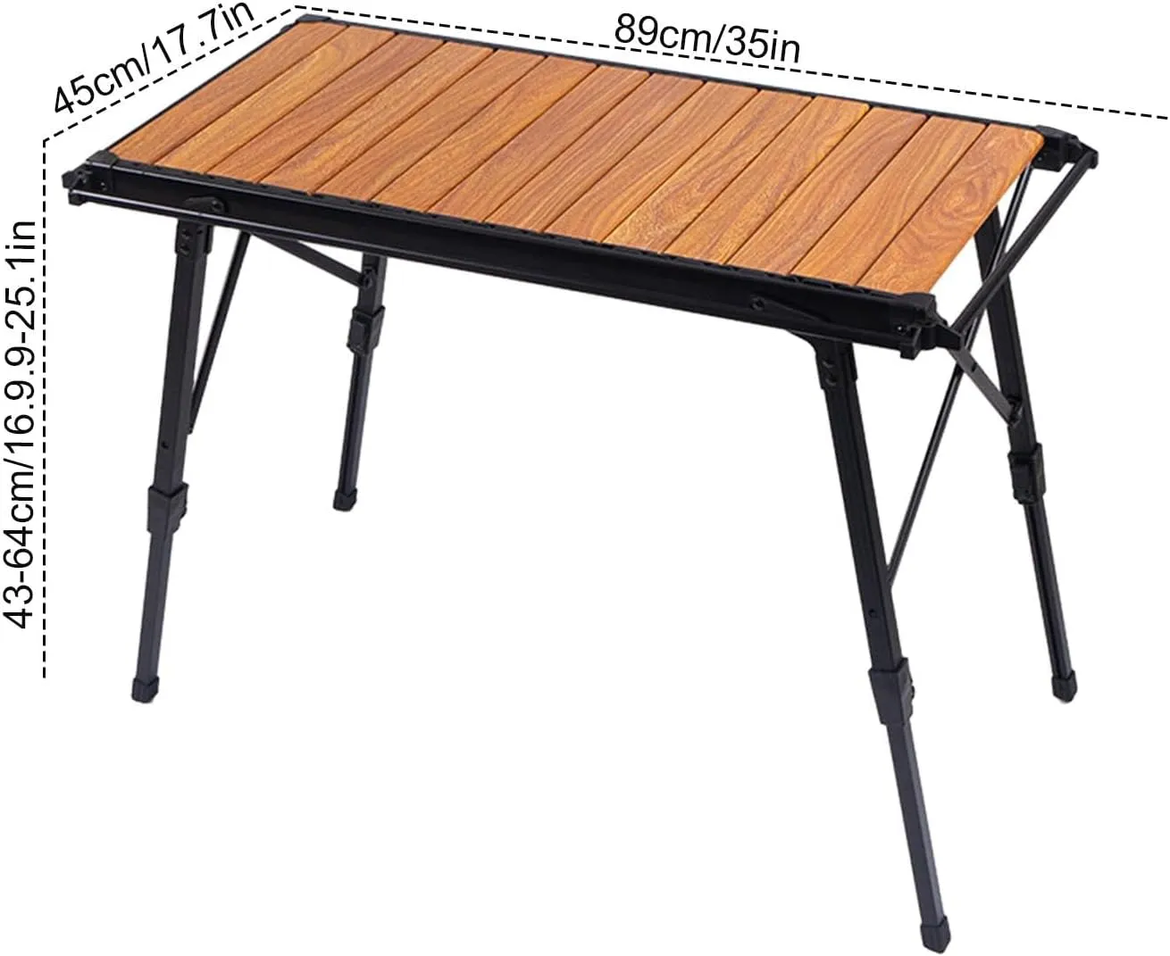 Folding Table - Beach Picnic Collapsible Rack, Adjustable Height Camping Tables | Portable Folding Counter, Camp Desk with Aluminum Legs, for Outdoor Hiking Fun Home, 18x12.5x55cm