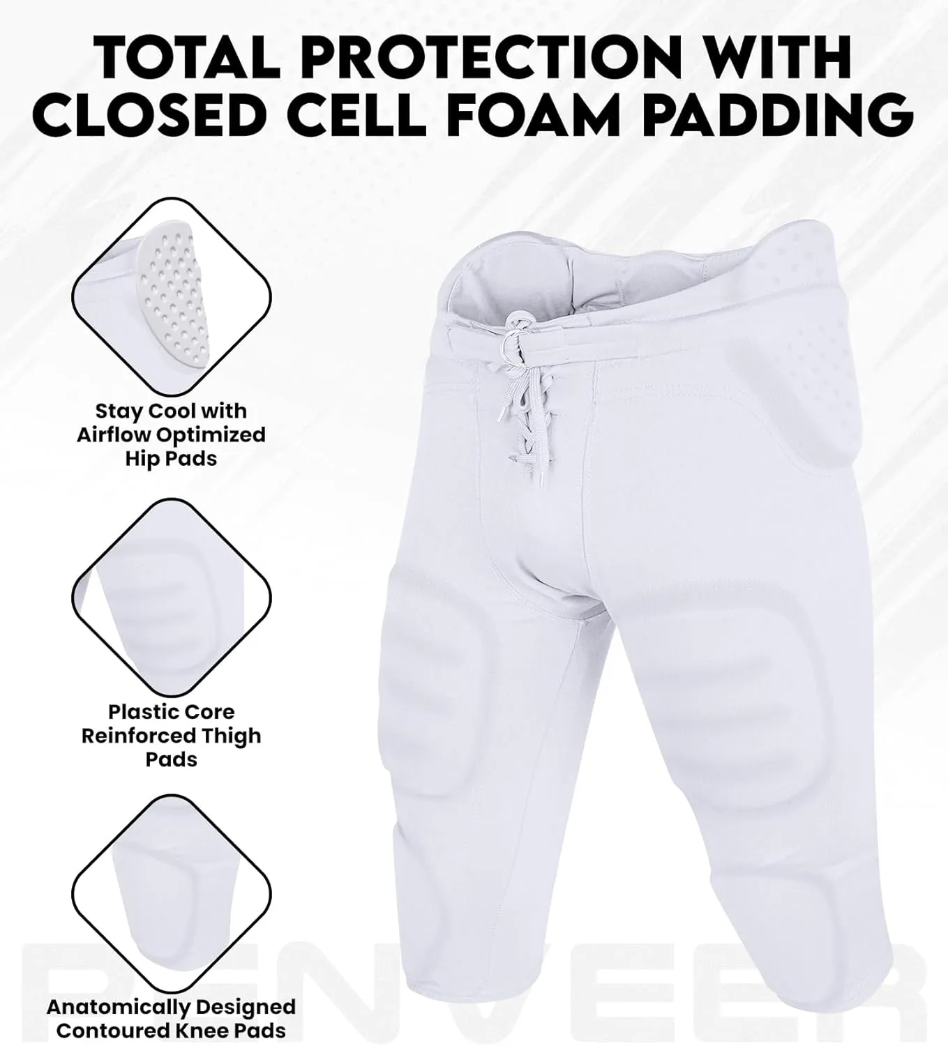 Football Pants Adults - Safety Integrated Comfortable Football Practice Pants for Men