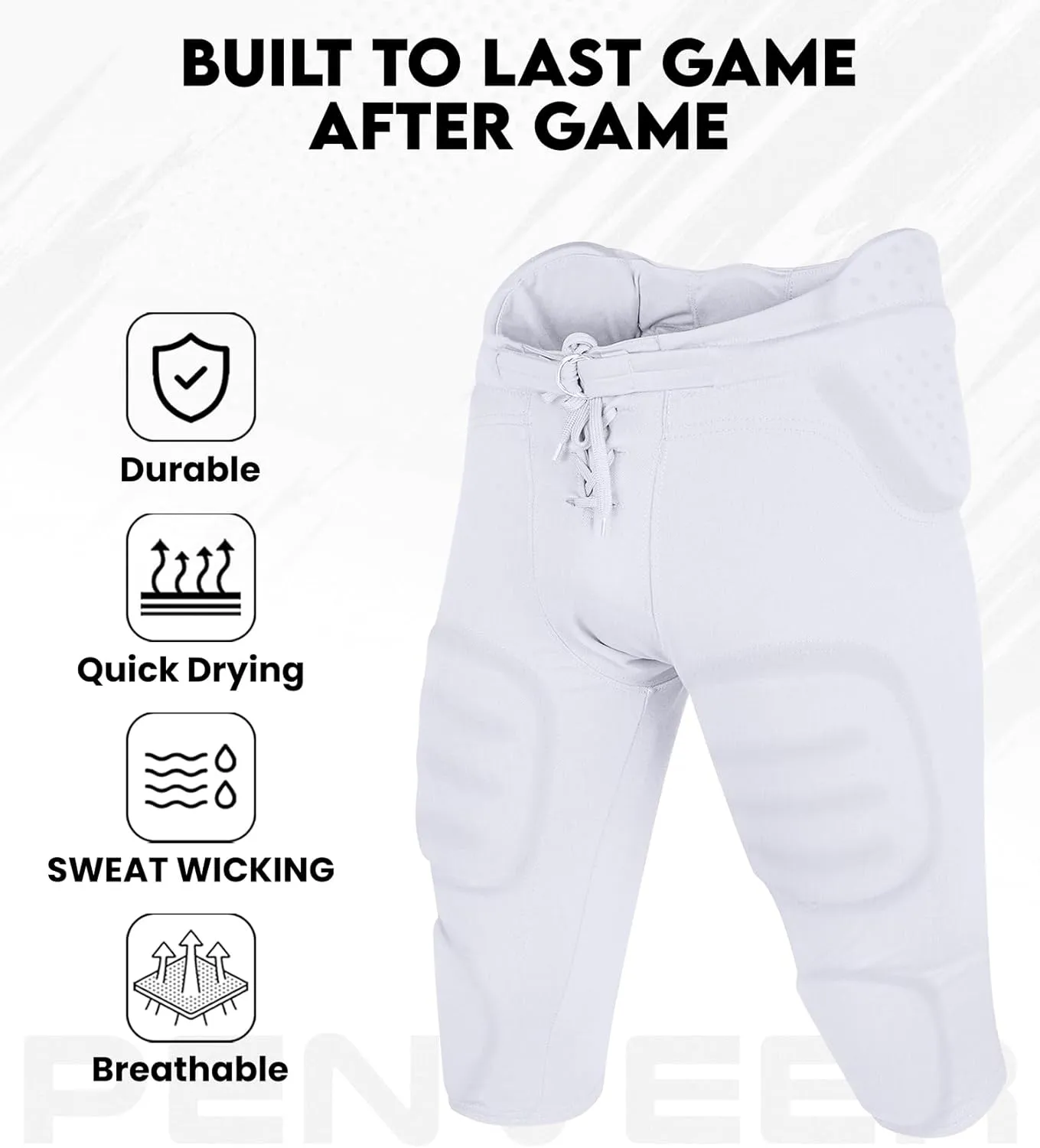 Football Pants Adults - Safety Integrated Comfortable Football Practice Pants for Men