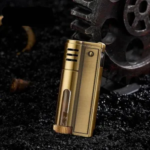 for Outdoor, Travel, Camping Vintage Metal Kerosene Lighter, Trench Lighter, Gear Driven Ignition Windproof Lighter, Soft Fire Kerosene Lighter(E)