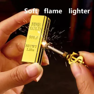 Forever Match Keychain Lighter, Reusable Keychain Matches, Waterproof Match Kerosene Lighter, Suitable for Outdoor, Indoor (No Fuel Included)(Gold*2)