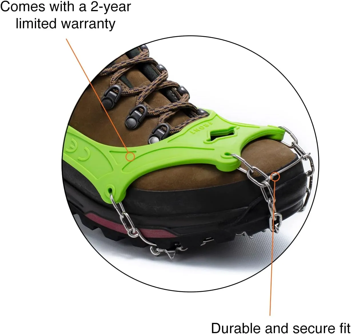 FreeSteps6 Crampon, Ice Cleat All-Purpose Traction System for Packed Snow & Ice Conditions