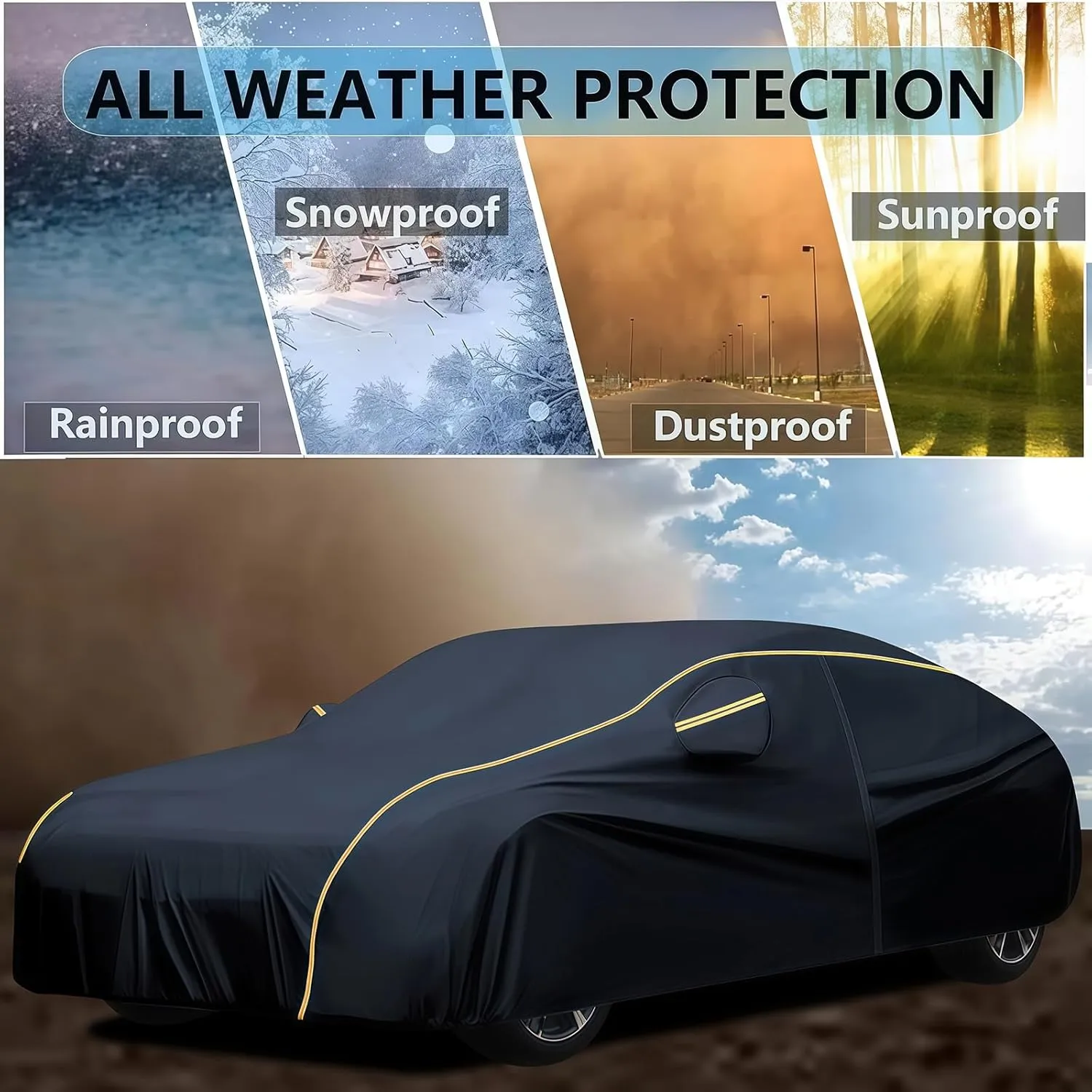 Full Car Covers for Ligier Cargo,Indoor Outdoor Car Garage Cover Waterproof Windproof UV Resistant Tear-Resistant Vehicle Specific Top Roof Protector