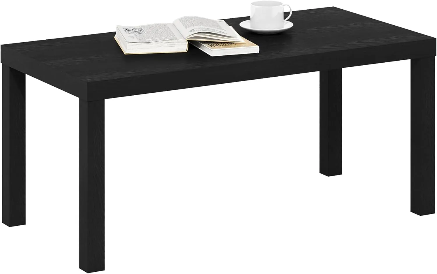 Furinno Classic Simple Coffee Table for Living Room, 38.98 (W) x 17.52 (H) x 18.9 (D) Inches, Black