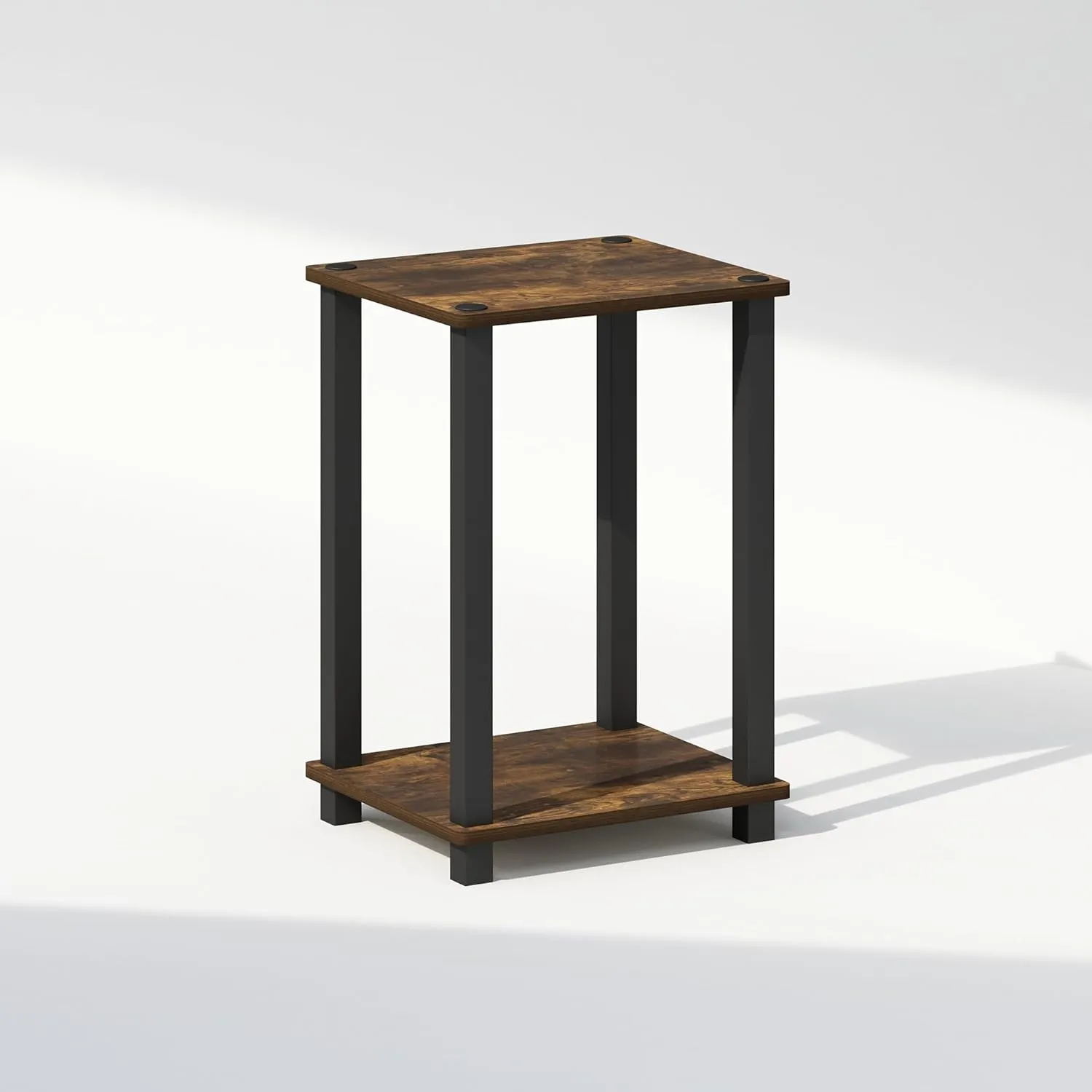 Furinno Simplistic Compact Bedside Table, Nightstand, Amber Pine/Black