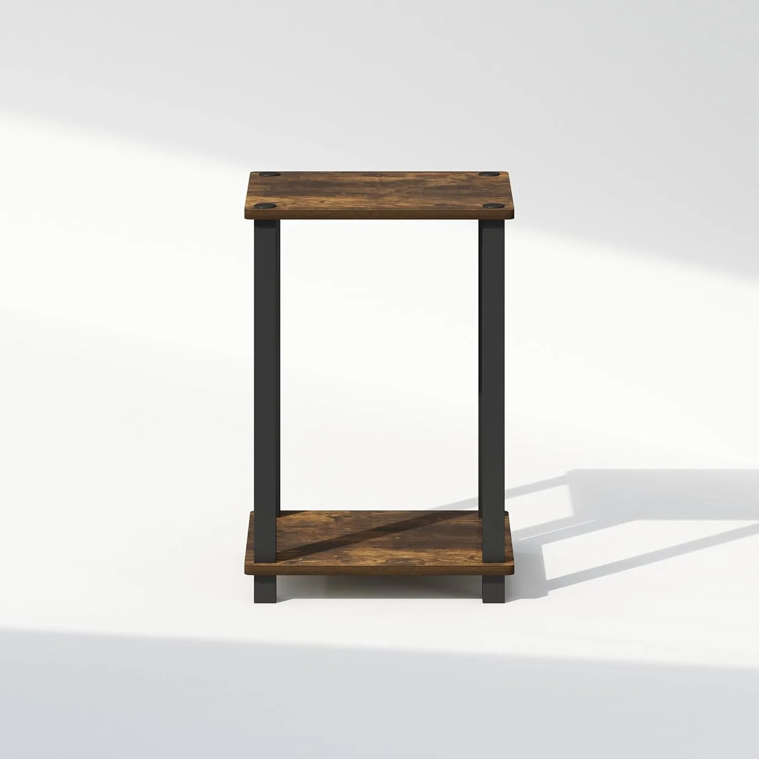 Furinno Simplistic Compact Bedside Table, Nightstand, Amber Pine/Black