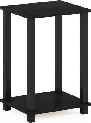 Furinno Simplistic Compact Bedside Table, Nightstand, Black Espresso/Black