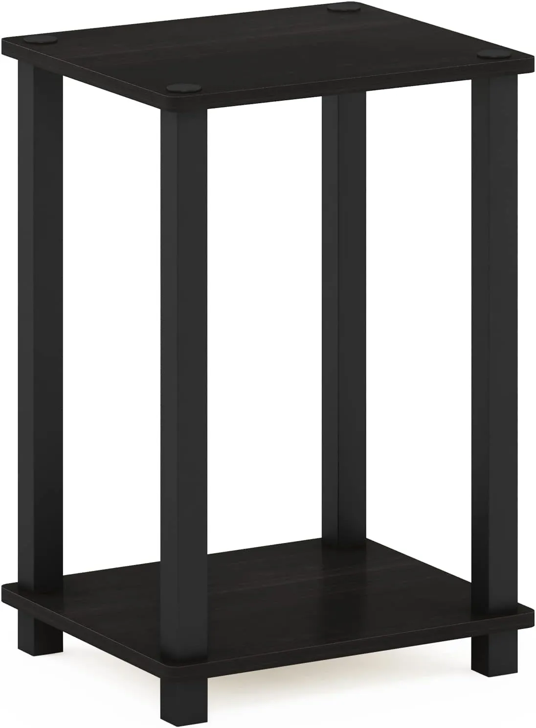 Furinno Simplistic Compact Bedside Table, Nightstand, Black Espresso/Black