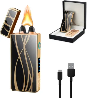 GADATOP Electric Lighters Arc Plasma Lighter USB Rechargeable Lighter Windproof Flameless Lighters with High Power Battery for Candle, Incense, Fireworks (Streamline