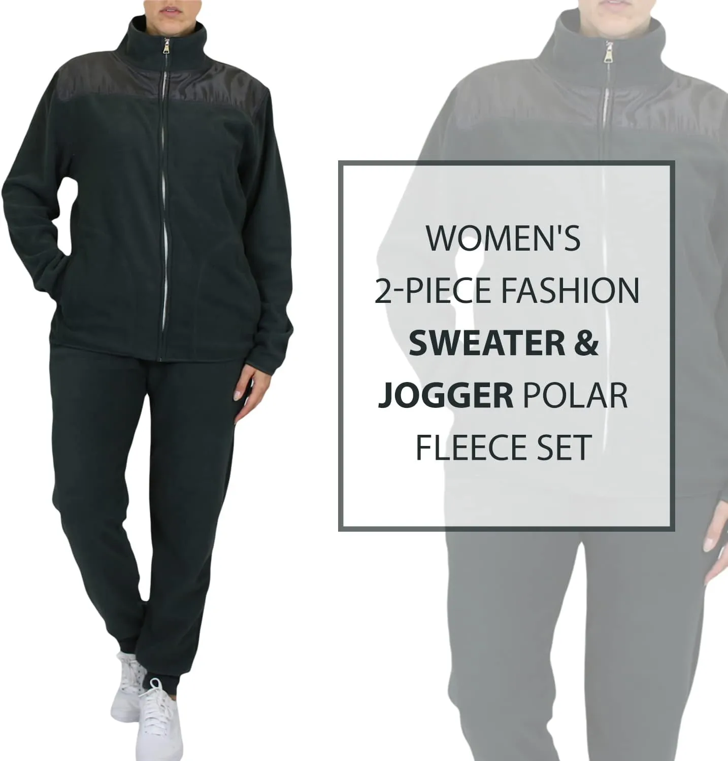 Galaxy by Harvic Women's Polar Fleece Jacket & Joggers Pant Set with pocket for Jogging, Sports