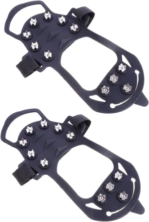 GALPADA 2Pcs Winter Spikes Skid Crampons for Shoes Outdoor Ice Grippers for Boots Sports Casual Dress Footwear Easy to Install Flexible Design for Snow Ice Safety