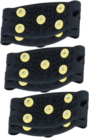 GALPADA 3 Pairs Children' -Tooth Crampons Cleats Ice Skates Non Slip Shoe Grippers Anti-Slip Ice Grippers Non-Slip Shoes Crampons Non Slip Gripper Spikes for Shoes Outdoor Shoe Covers