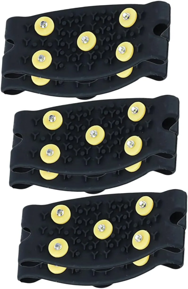 GALPADA 3 Pairs Children' -Tooth Crampons Cleats Ice Skates Non Slip Shoe Grippers Anti-Slip Ice Grippers Non-Slip Shoes Crampons Non Slip Gripper Spikes for Shoes Outdoor Shoe Covers
