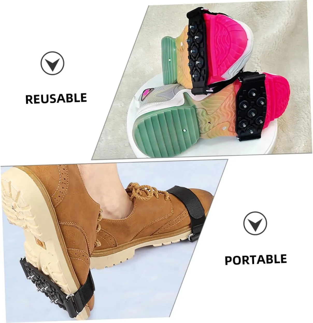 GALPADA Crampon Shoe Covers Women Snow Shoes Hiking Grippers and Crampons Traction Ice Boots Feet Protector