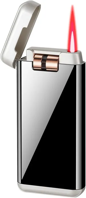 GAVIK Durable Windproof Jet Flame Lighter - Powerful Flame, red Concentrated Beam, efficient Ignition, Metal Lighter, Adjustable Flame, Suitable for Indoor, Outdoor, Collection, Gift