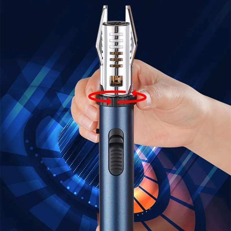 Generic Big Flame Torch Lighter, Outdoor BBQ Kitchen Lighter, Candle Lighter, Windproof Red Flame Lighter, Refillable Butane Gas Lighter (Black)