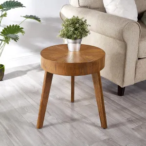 Gexpusm Round Wood End Tables for Living Room, Farmhouse Circle Side Table, Mid-Century Rustic Wooden Bedside Table Nightstand for Apartment, Easy Assembly (Only End Table, 16" Dx16 Wx18 H)