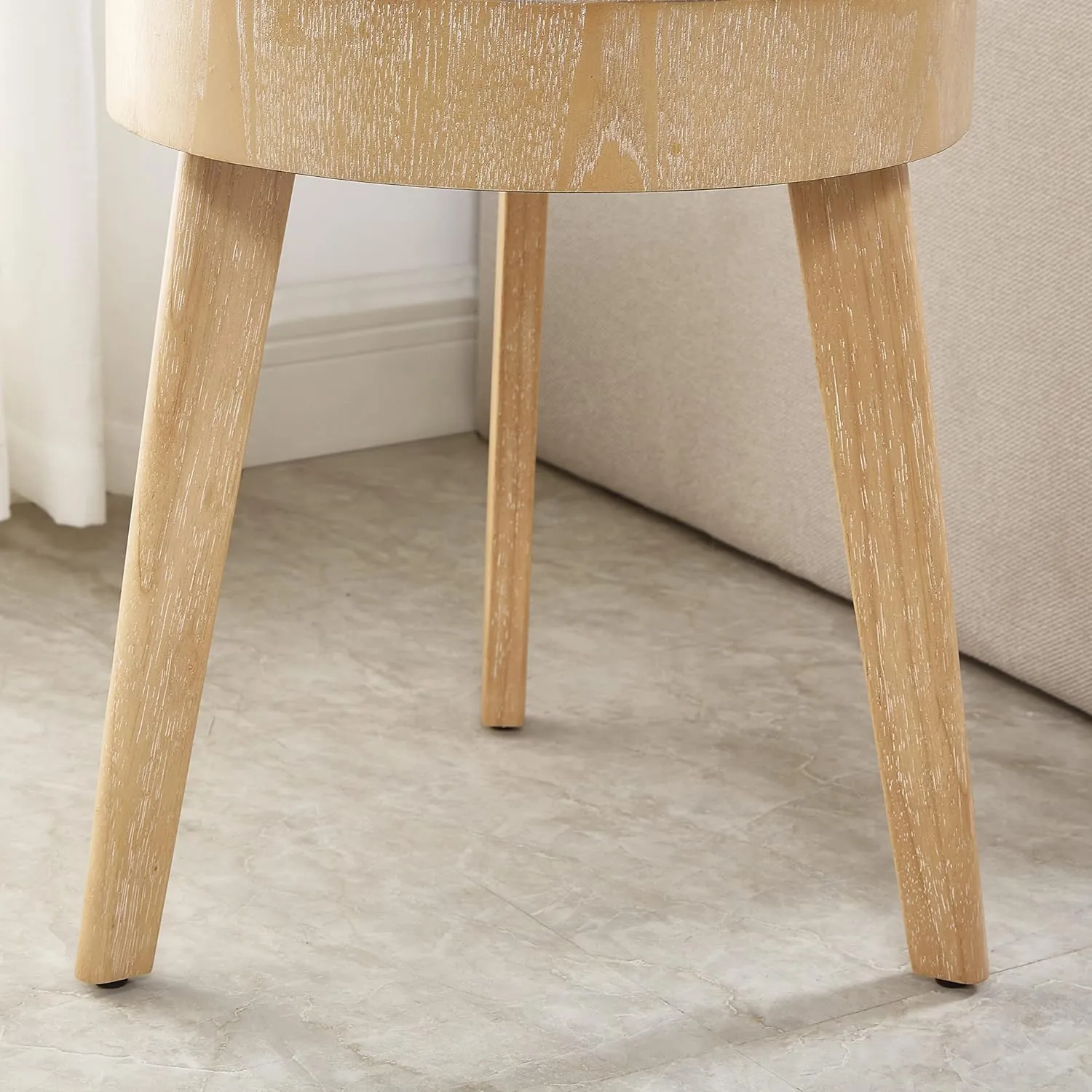 Gexpusm Round Wood End Tables for Living Room, Farmhouse Circle Side Table, Rustic Mid-Century Wooden Nightstand Bedside Table for Apartment, Easy Assembly (Only End Table, 16" Dx16 Wx18 H)