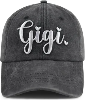 Gigi Hat for Women Grandma, Funny Adjustable Cotton Embroidered Best Grandmother Baseball Cap