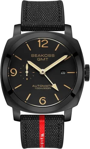 GMT Watches for Men Automatic 45MM Date 10ATM Waterproof Seagull ST2557 Movement Luminous Stainless Steel Sapphire Glass Mechanical Wristwatches S8441