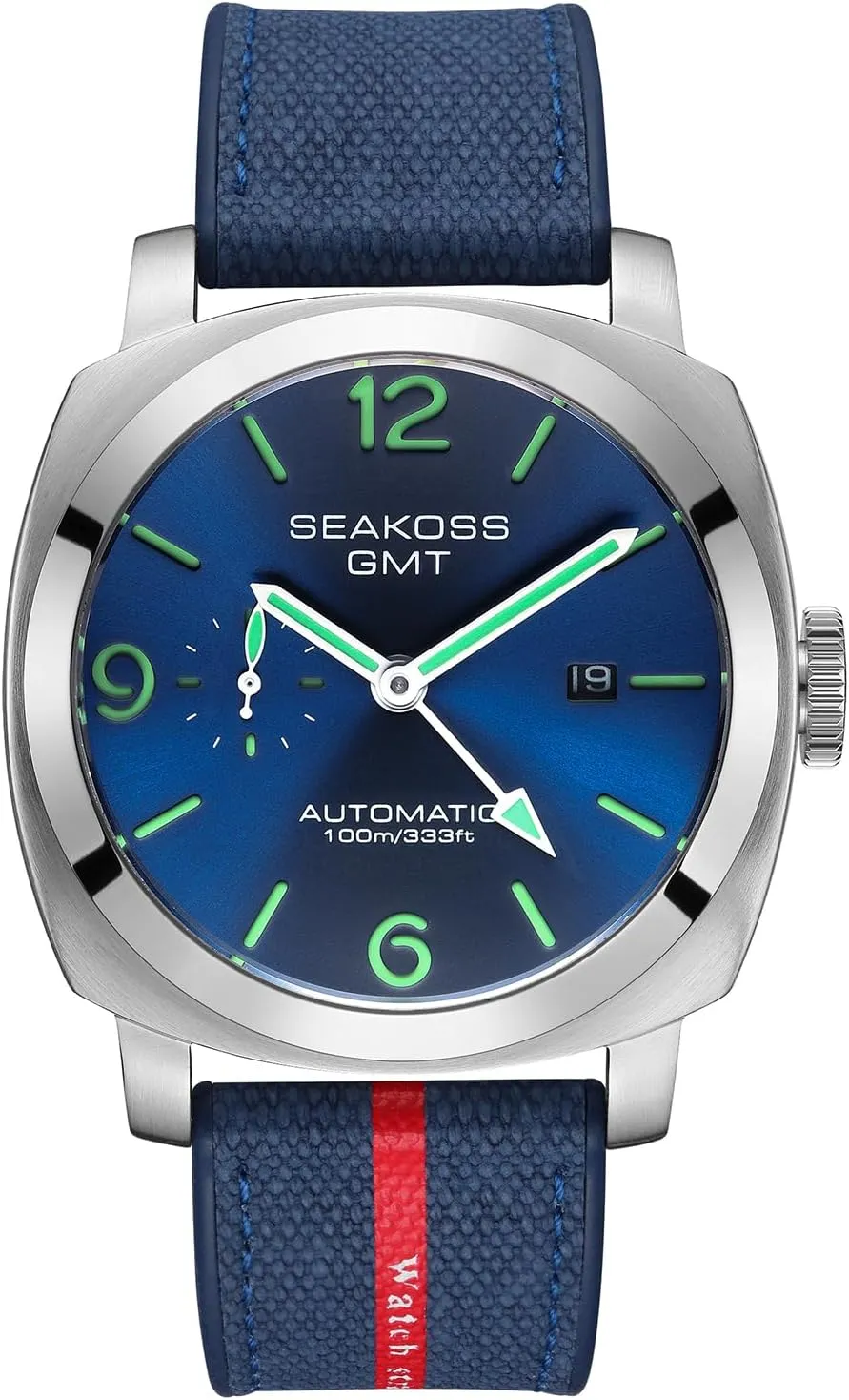 GMT Watches for Men Automatic 45MM Date 10ATM Waterproof Seagull ST2557 Movement Luminous Stainless Steel Sapphire Glass Mechanical Wristwatches S8441