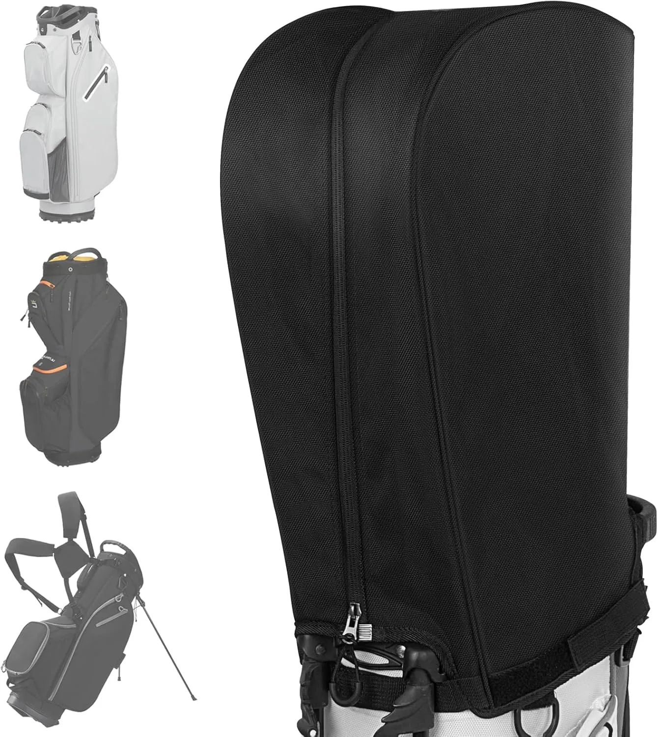 Golf Bag Rain Cover, Golf Club Protector, Waterproof Rain and Dust Covers, Easy Access Adjustable Golf Bag Rain Hood Cover,Garage Storage Canvas Rainproof