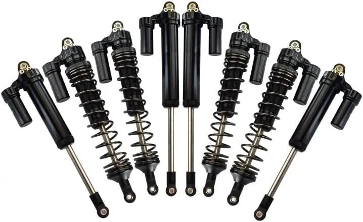 GPM for Traxxas Unlimited Desert Racer 4X4 (#85076-4) Upgrade Parts Aluminum Front Rear L-Shape Piggy Back Damper - 8Pc Set Black