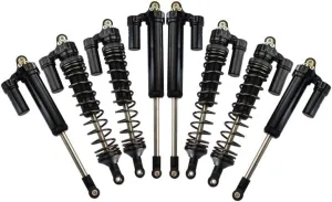 GPM for Traxxas Unlimited Desert Racer 4X4 (#85076-4) Upgrade Parts Aluminum Front Rear L-Shape Piggy Back Damper - 8Pc Set Black