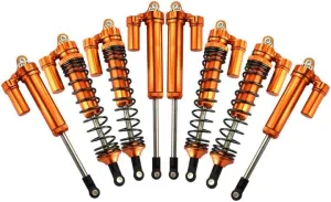 GPM For Traxxas Unlimited Desert Racer 4X4 (#85076-4) Upgrade Parts Aluminum Front Rear L-Shape Piggy Back Damper - 8Pc Set Orange