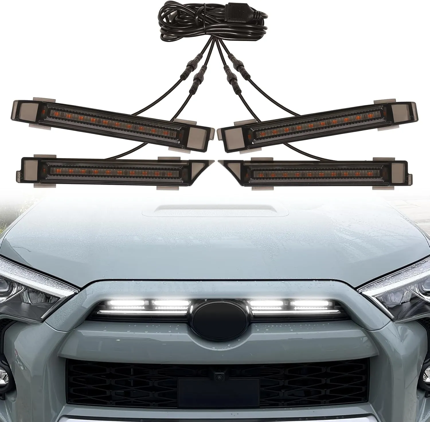 Grill Lights for 2020-2024 Toyota 4Runner LED Grill Lights Front Grille Lights Rapto r Lights for 4 Runner TR D Off Road/Sport Sr5 Limited Nightshade (White)