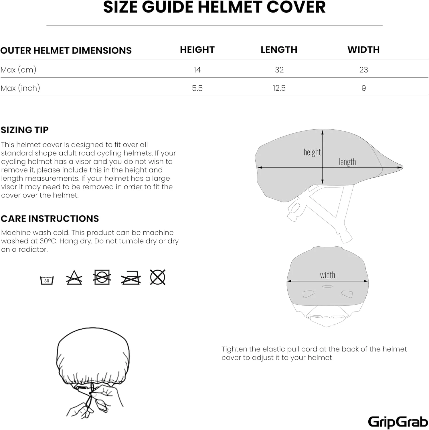 GripGrab Bicycle Helmet Cover Waterproof High Visibility Reflective Cycling Helmet Cover Rainproof Windproof Bike Rain Cover