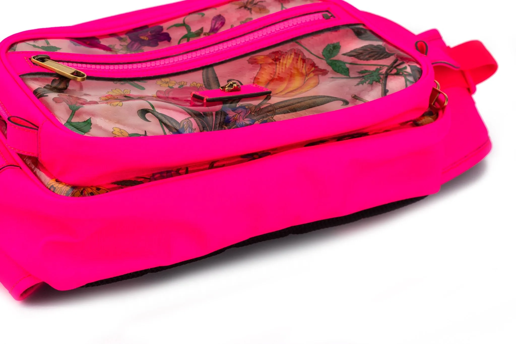 Gucci PInk Fluo Pvc Flora Fanny Pack