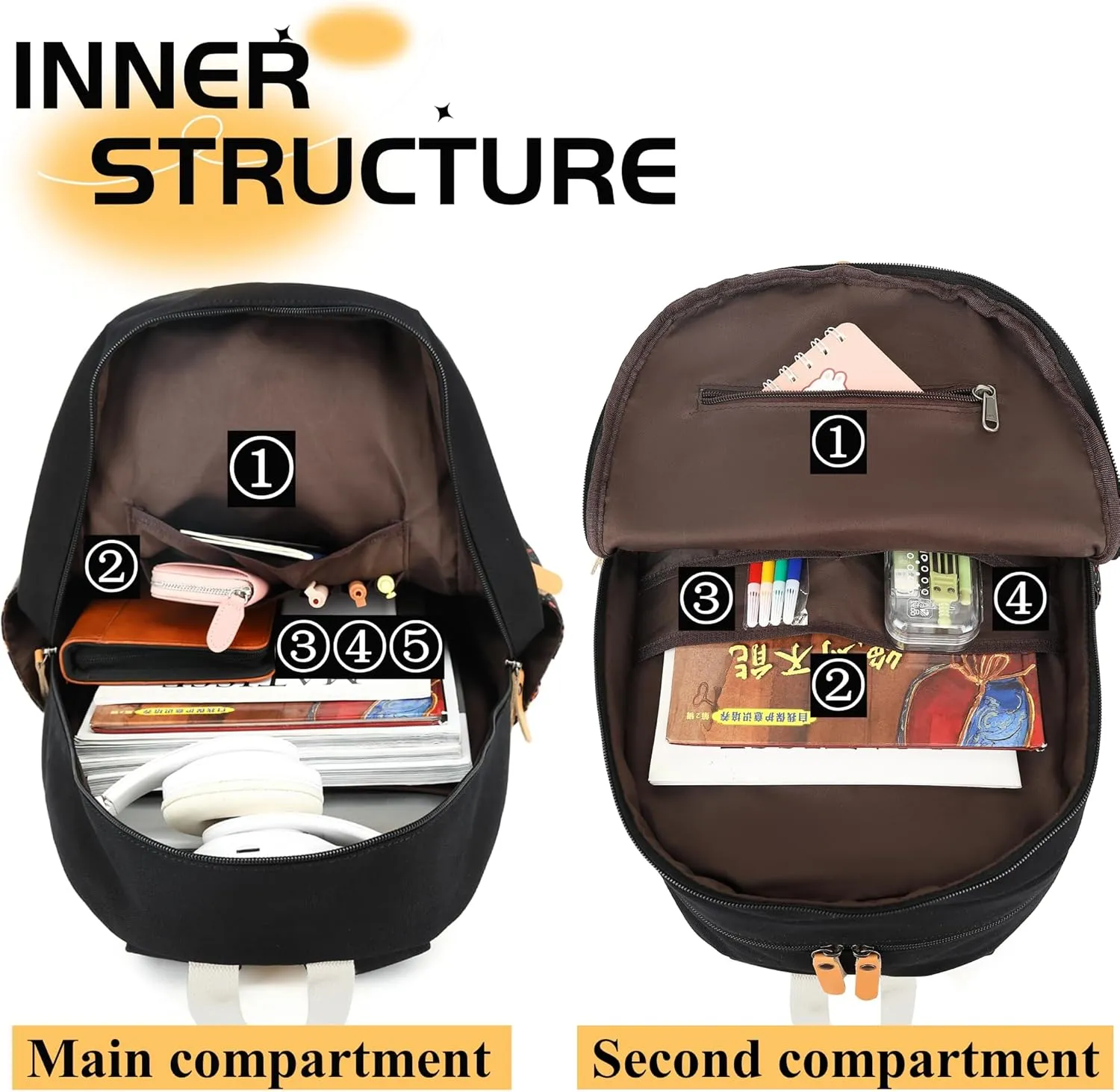 H HIKKER-LINK Laptop Backpack Stylish Casual Backpack Shoulder Bag Daypack Rucksack Pink