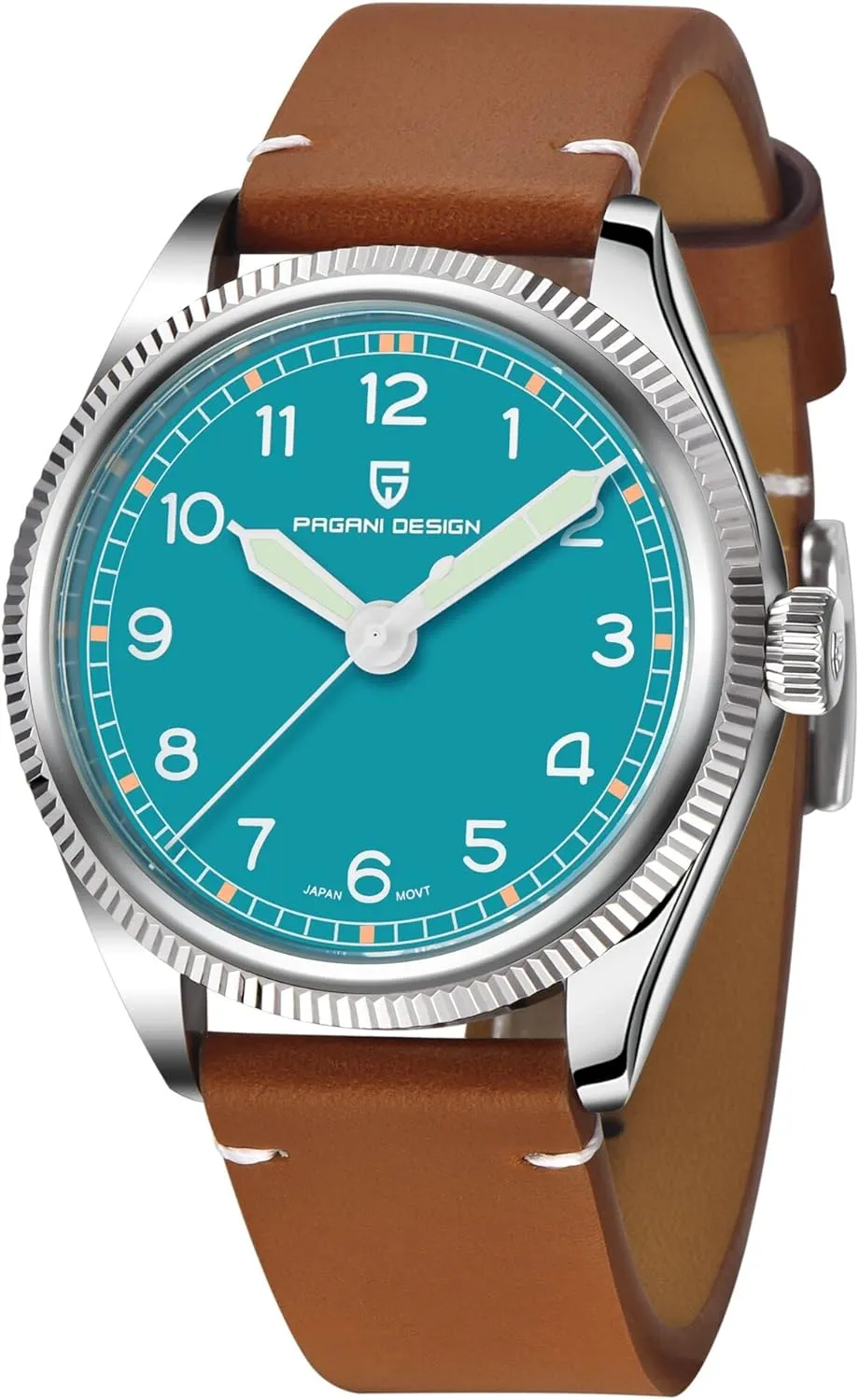 HaiQin Pagani Design 1765 Men's Quartz Watch Japanese Movement Synthetic Sapphire Leather Strap Screw-Down Large Crown Waterproof Vintage Casual Business Analog WristWatches