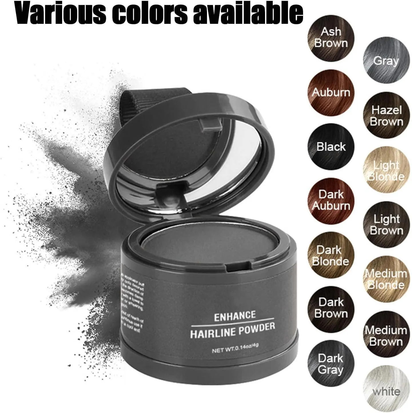 Hairbear Hair Filler, Hairbear Hair Filler Powder, Hairbear Root Cover up, Hairline Shadow Powder, Instant Coverage for Thinning Hair-#01 Ash Brown