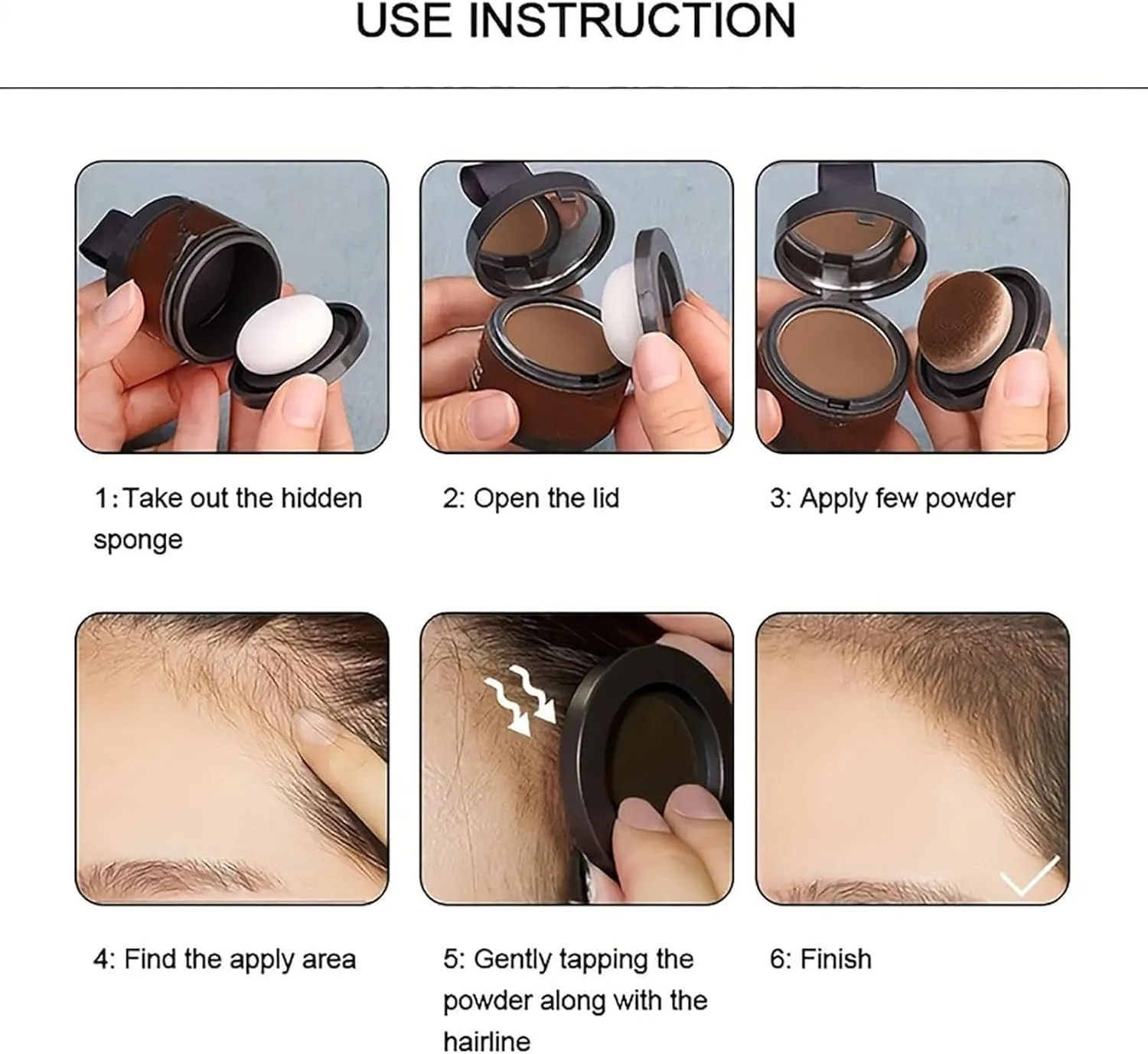 Hairbear Hair Filler, Hairbear Hair Filler Powder, Hairbear Root Cover up, Hairline Shadow Powder, Instant Coverage for Thinning Hair-#01 Ash Brown