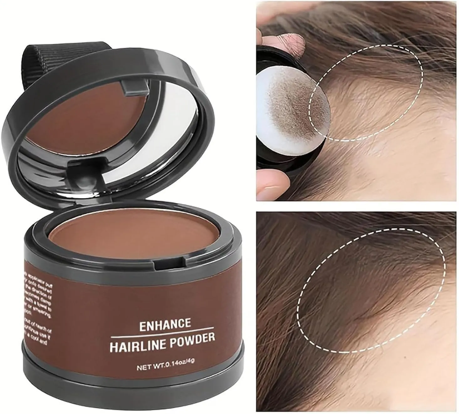 Hairbear Hair Filler, Hairbear Hair Filler Powder, Hairbear Root Cover up, Hairline Shadow Powder, Instant Coverage for Thinning Hair-#01 Ash Brown