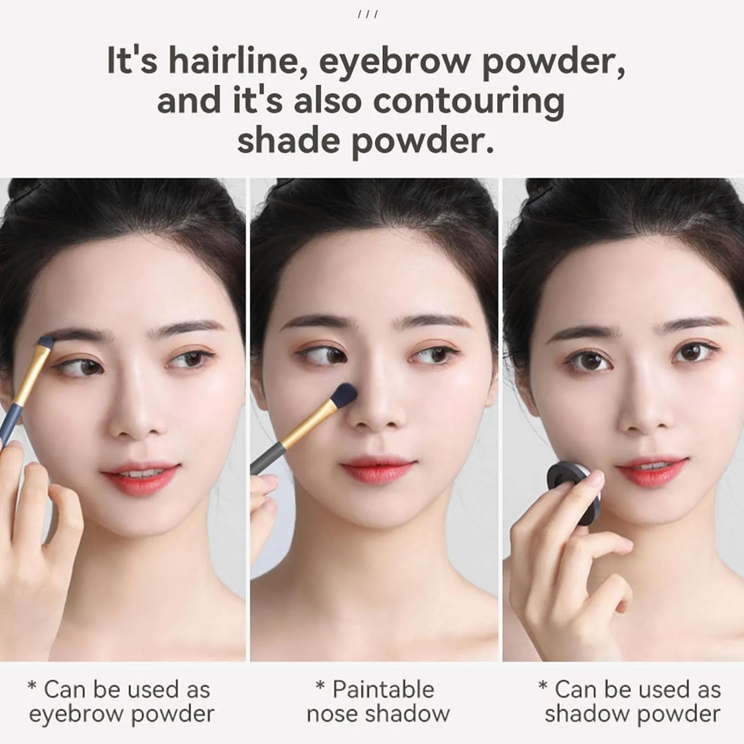 Hairbear Hair Filler, Hairbear Hair Filler Powder, Hairbear Root Cover up, Hairline Shadow Powder, Instant Coverage for Thinning Hair-#01 Ash Brown
