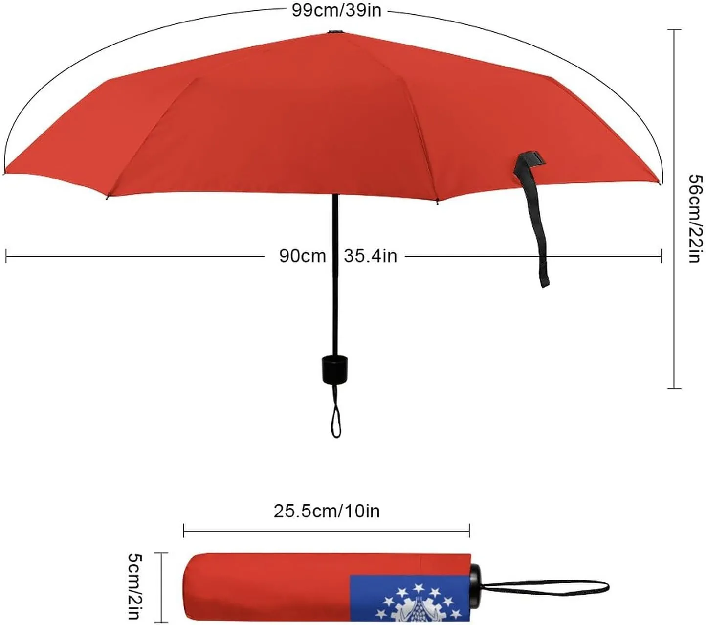 Haiti Flag Portable Automatic Switch Folding Umbrella Manual Sunshade Anti-UV Travel Umbrella Rainproof And Windproof Suitable for Men And Women