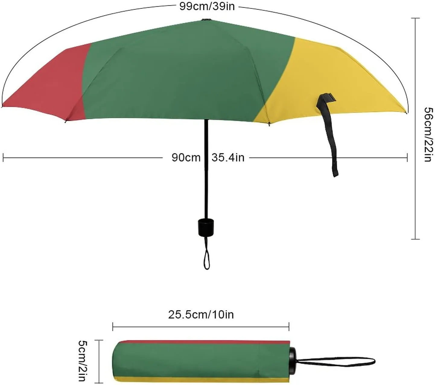 Haiti Flag Portable Automatic Switch Folding Umbrella Manual Sunshade Anti-UV Travel Umbrella Rainproof And Windproof Suitable for Men And Women