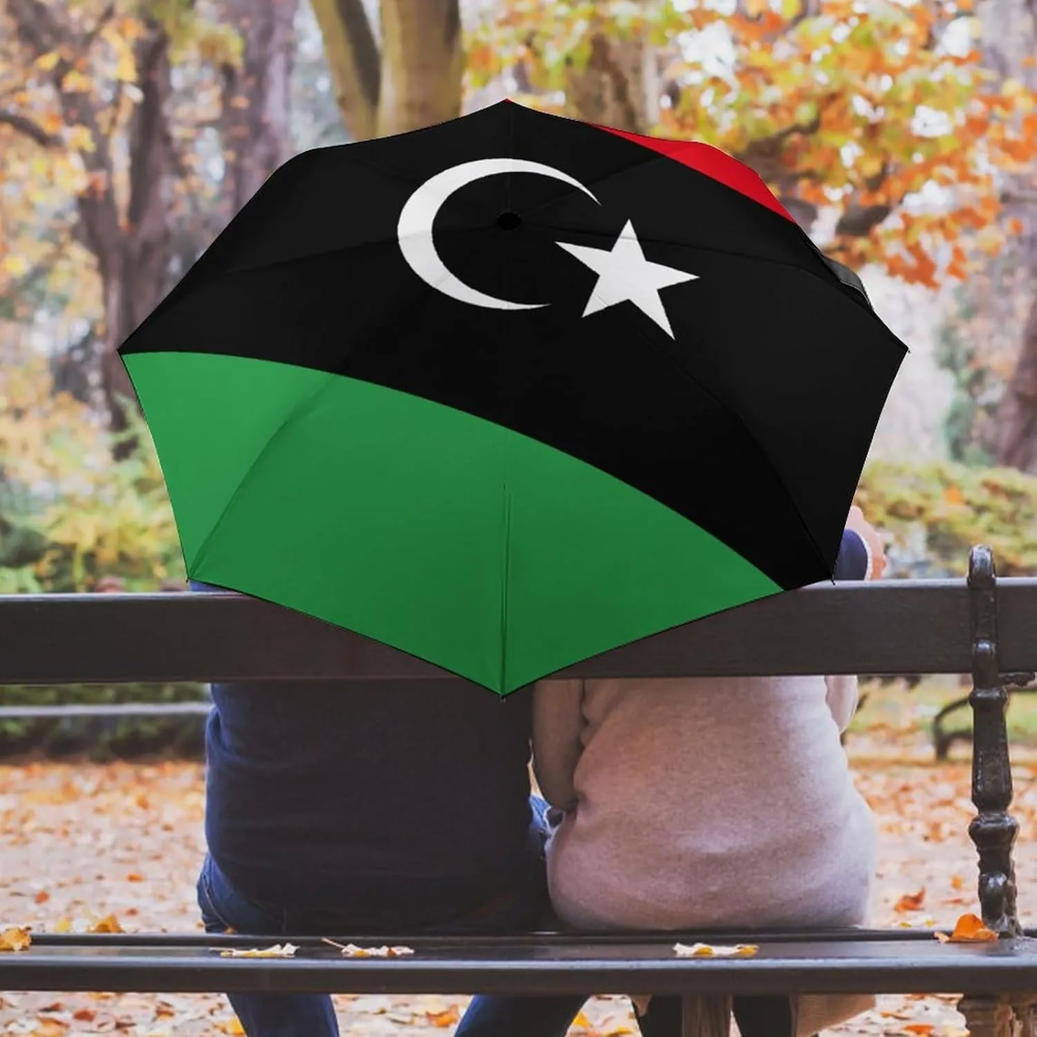 Haiti Flag Portable Automatic Switch Folding Umbrella Manual Sunshade Anti-UV Travel Umbrella Rainproof And Windproof Suitable for Men And Women