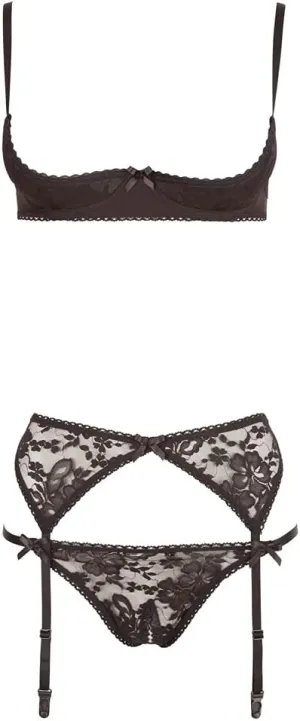 Half-Cup Bra, Black, 85 C/Large, 70 Gram