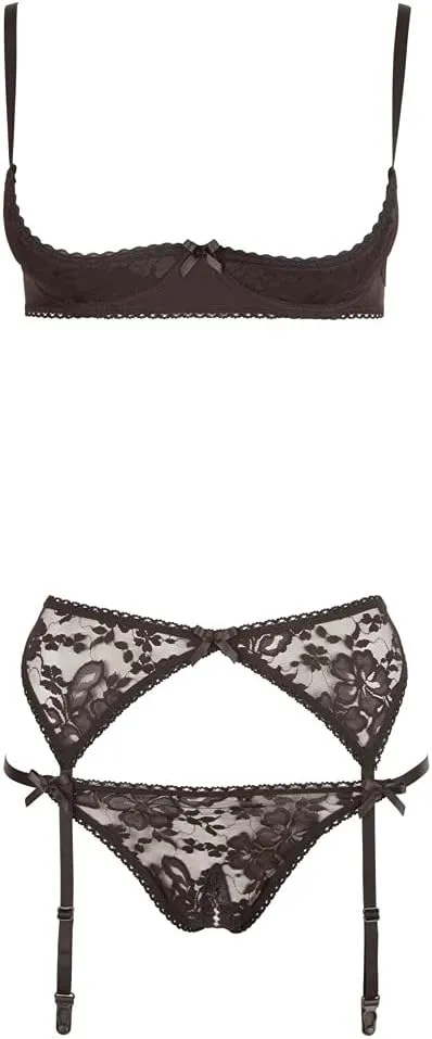 Half-Cup Bra, Black, 85 C/Large, 70 Gram