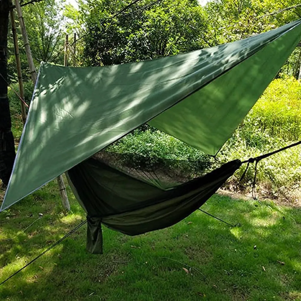 Hammock,camping Hammock,Hammock with Canopy, Sunshade, Anti-mosquito Net, Rainproof, Can Be Used by Two People, Suitable for Parks, Beaches and Camping and Other Outdoor Places(Army green)