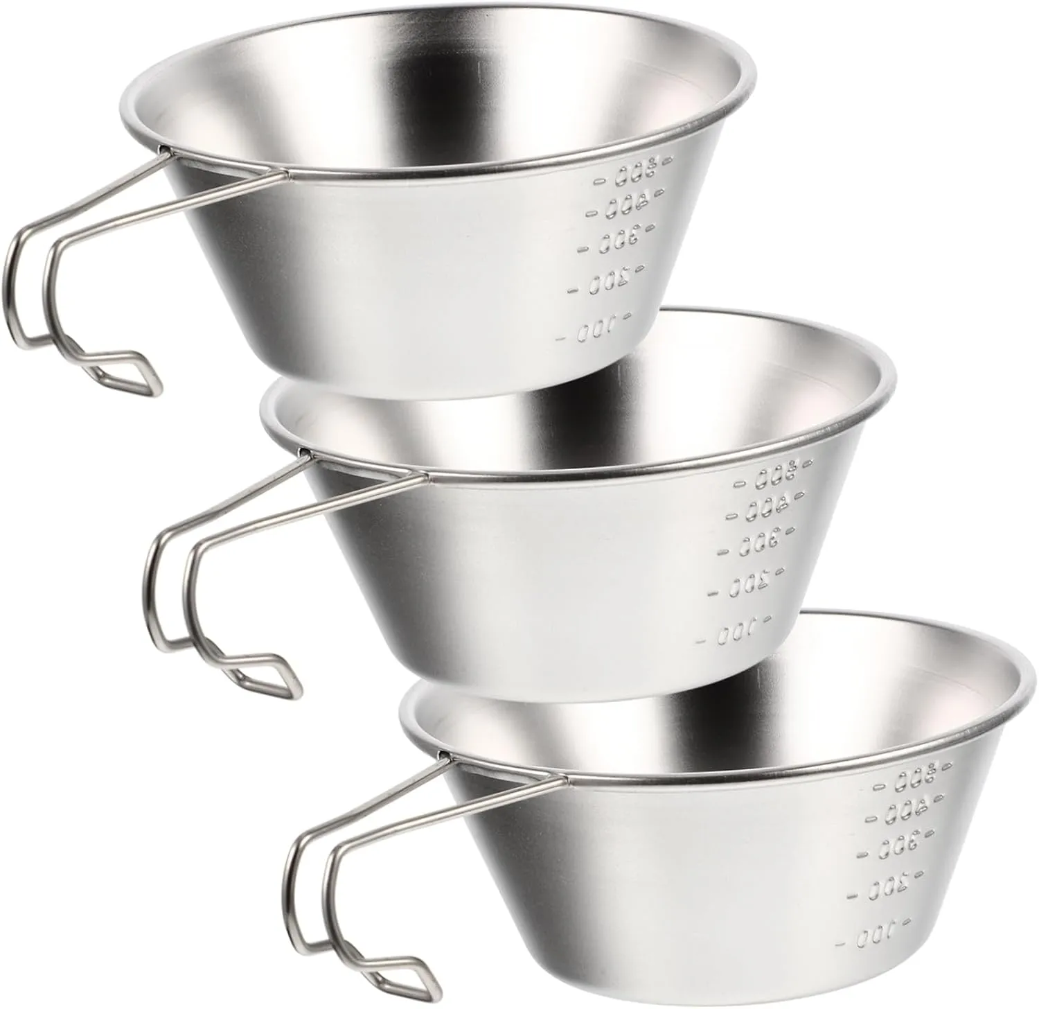 Happyyami Camping Collapsible Bowl Stainless Steel Outdoor Bowl with Scale Portable Serving Compact for Travel