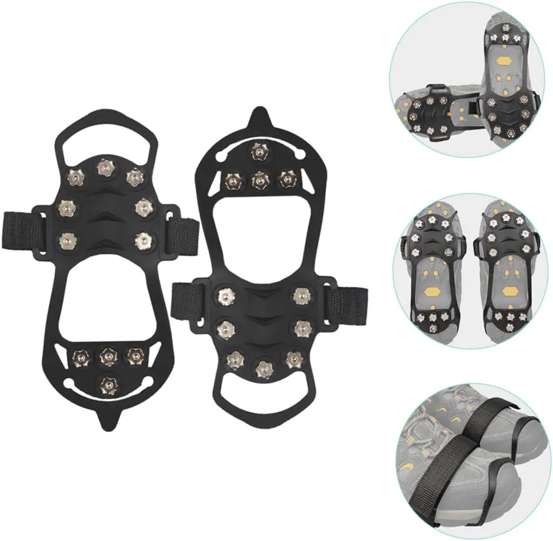 Happyyami Mountaineering Covers Ice Shoe Snow Spikes Gripper Snow Shoes Heel Protectors for Shoes Climbing