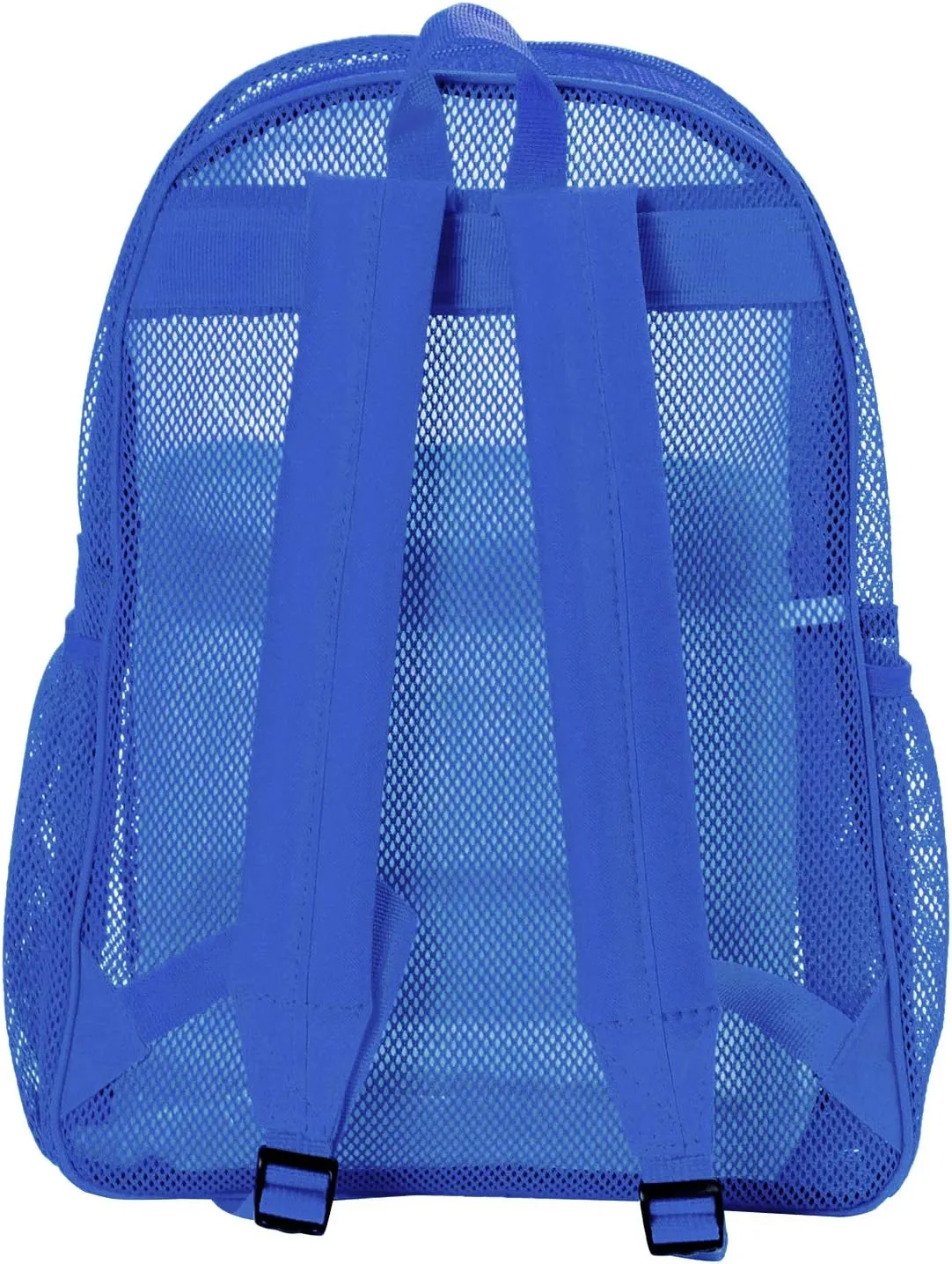 Heavy Duty Classic Gym Student Mesh See Through Netting Backpack | Padded Straps | Royal Blue