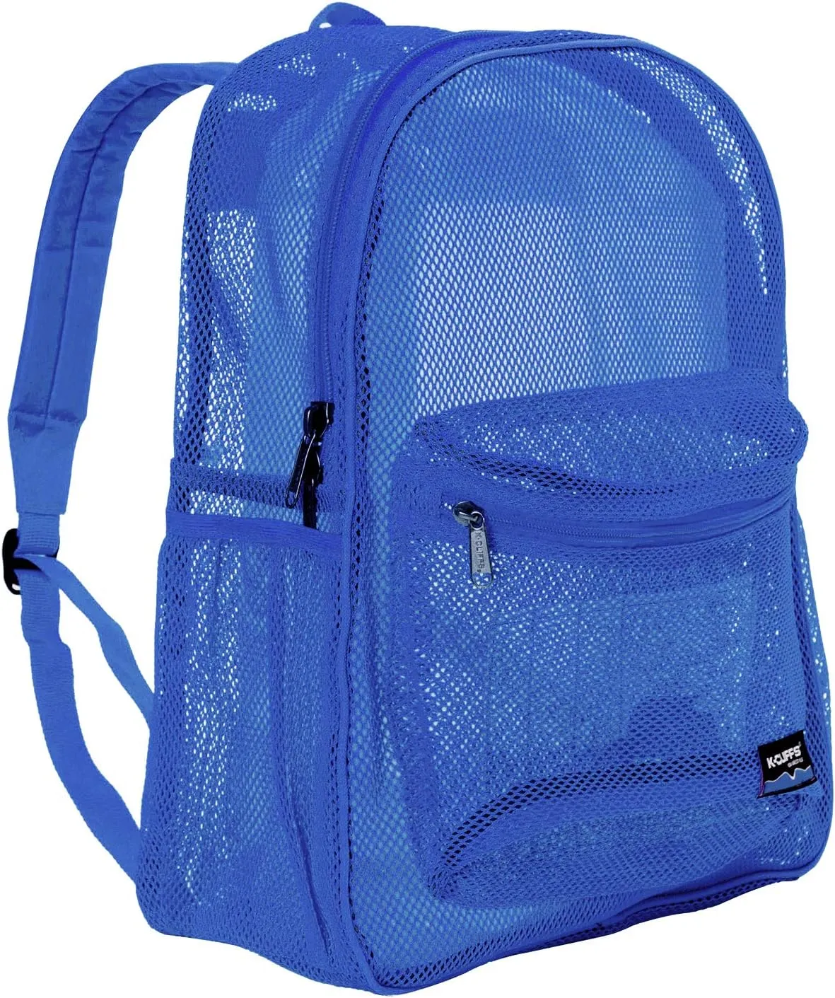 Heavy Duty Classic Gym Student Mesh See Through Netting Backpack | Padded Straps | Royal Blue