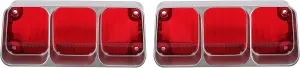 HECASA Upper Tail Light Assembly Compatible with 1972 Oldsmobile Cutlass/442/Cutlass Supreme Tail Lamps W/O Bulbs Red Lens & Silver Housing LH & RH 2Pcs
