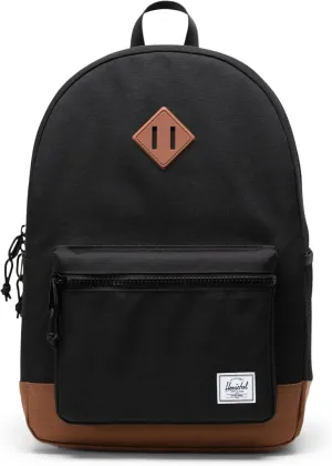 Herschel Supply Co. Heritage Backpack, Black/Saddle Brown (Limited Edition), Youth-26L